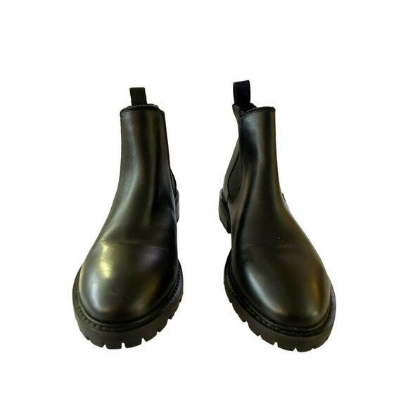 Steve Madden Black Leather Chelsea Boots Ankle Booties Stretch Elastic Sz 7 NEW - Picture 2 of 8